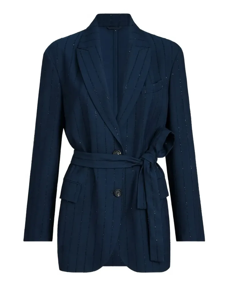 Brunello Cucinelli Sakko mit Nadelstreifen - Blau Blau