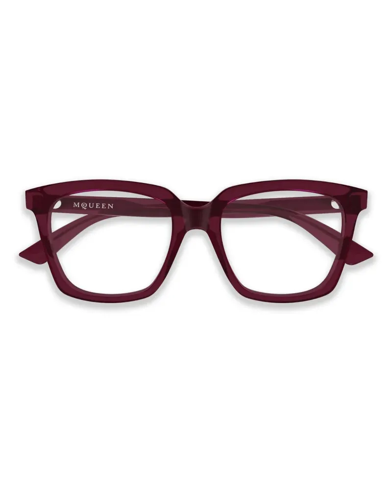 Alexander McQueen Brille mit eckigem Gestell - Rot Rot