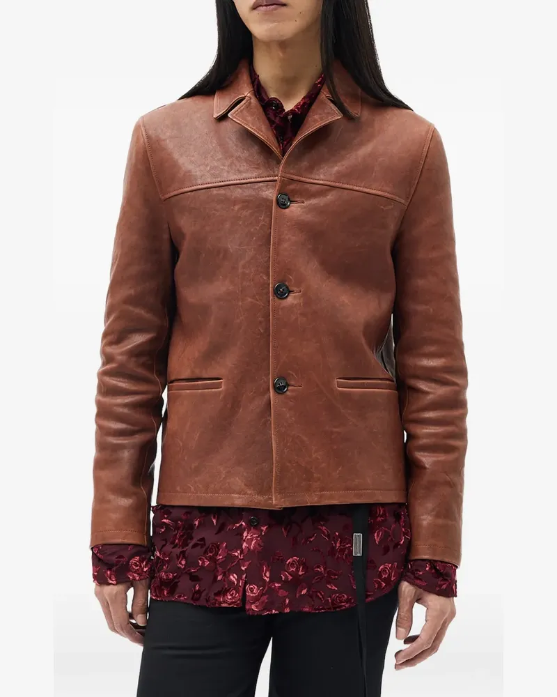 Ann Demeulemeester Pareli Lederjacke - Braun Braun