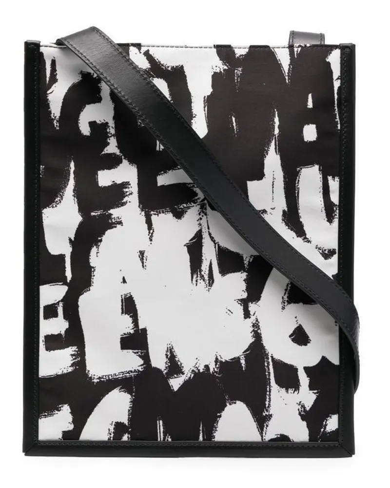 Alexander McQueen Schultertasche mit Graffiti-Print - Weiß Weiß