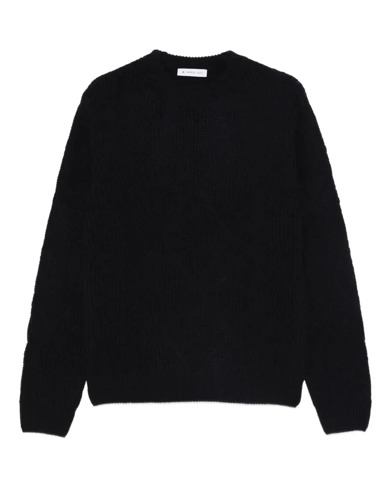 Manuel Ritz Gerippter Pullover - Blau Blau