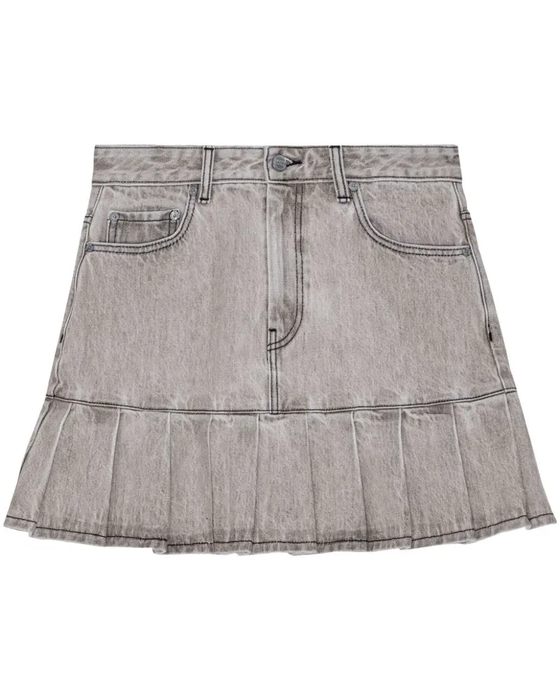Ganni Future Jeans-Minirock mit Falten - Grau Grau