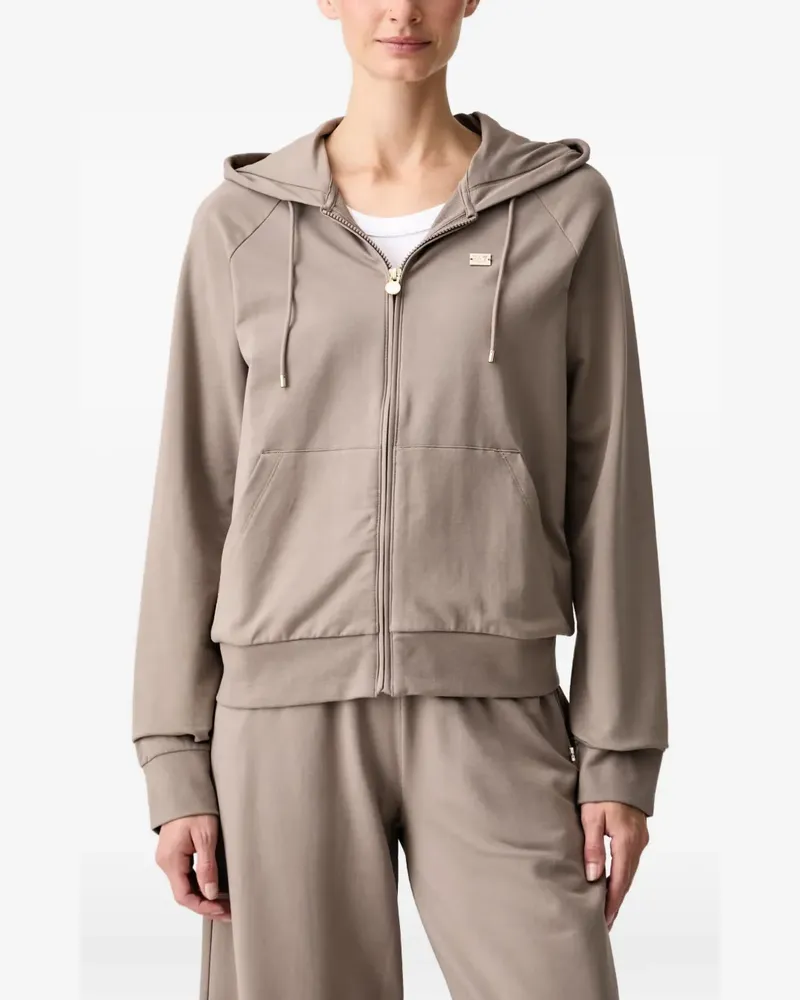 EA7 Kapuzenjacke mit Logo-Schild - Nude Nude