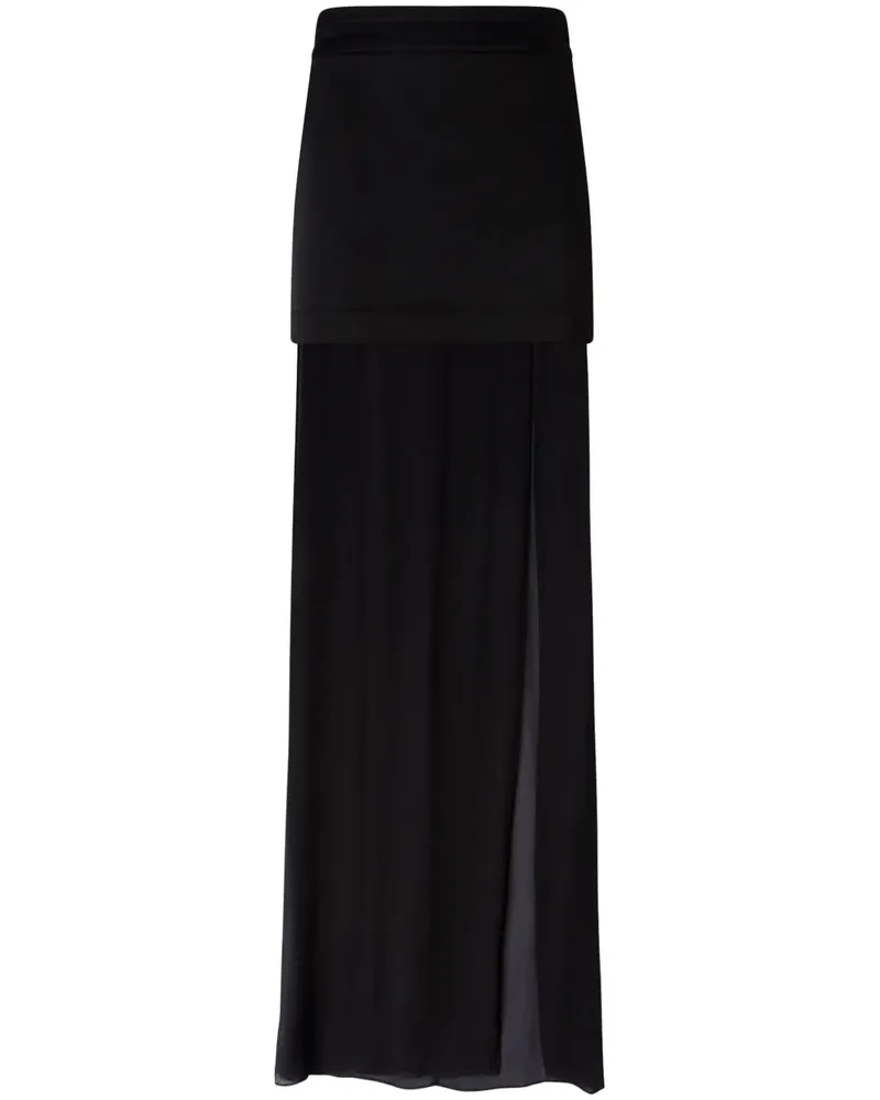 Pinko Maxirock im Layering-Look - Schwarz Schwarz