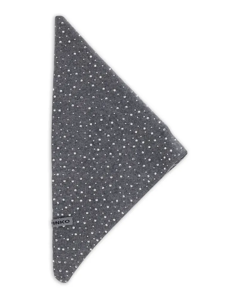 Pinko Gestrickter Schal mit Kristallen - Grau Grau