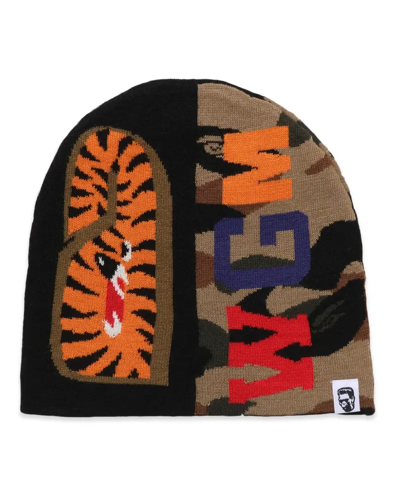 BAPE Beanie mit Camouflage-Print - Schwarz Schwarz