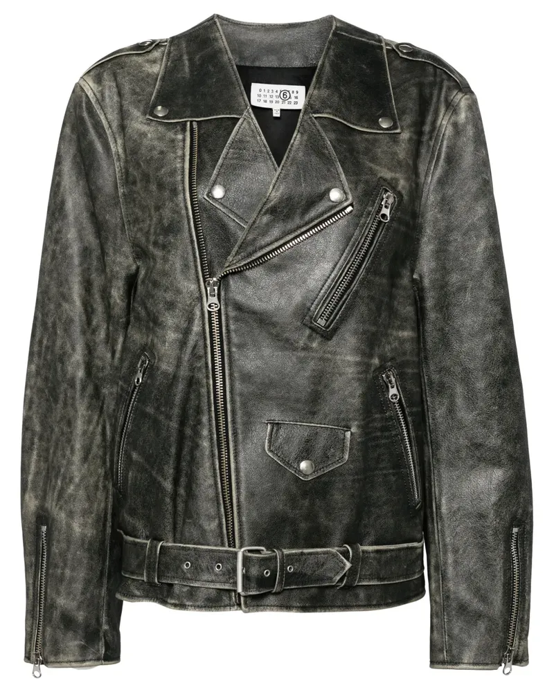 Maison Margiela Brown" Bikerjacke aus Leder - Grün Grün