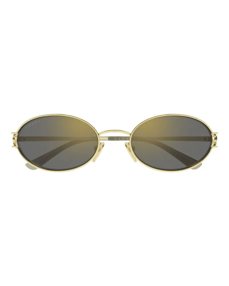 Gucci GG Sonnenbrille mit ovalem Gestell - Gold Gold