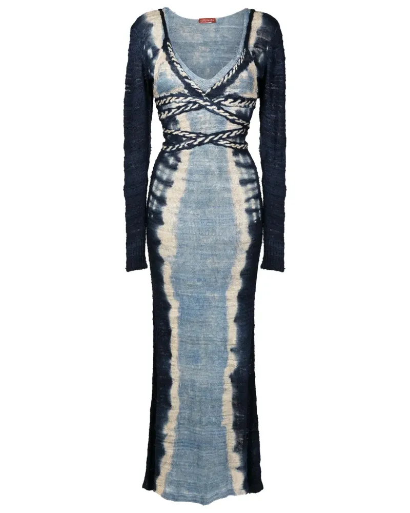 Altuzarra Midikleid mit Batikmuster - Blau Blau