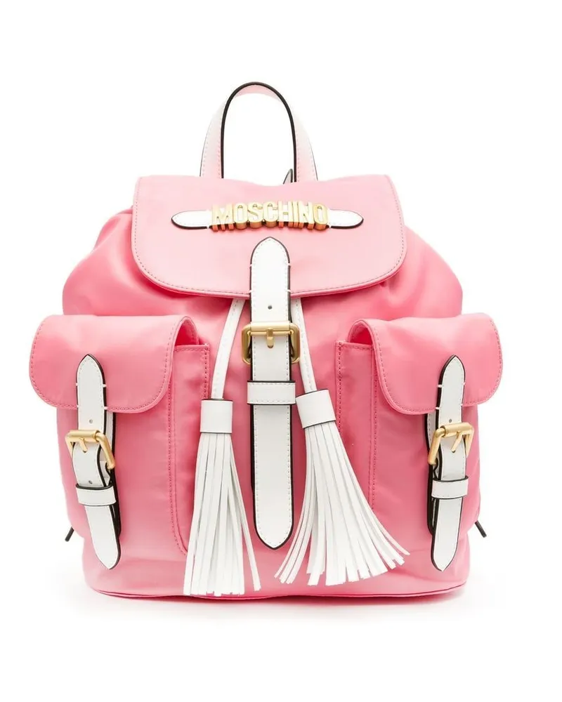 Moschino Rucksack mit Quasten Rosa