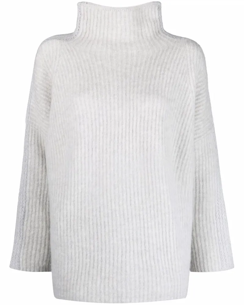 3.1 phillip lim Gerippter Pullover mit Stehkragen - Grau Grau