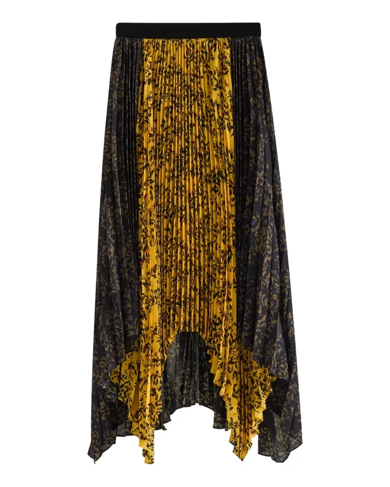 Proenza Schouler Paulina skirt in pleated georgette - Schwarz Schwarz