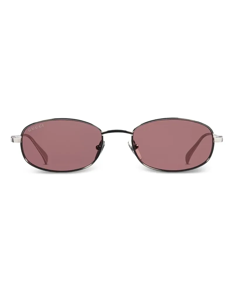 Gucci Sonnenbrille mit ovalem Gestell - Silber Silber