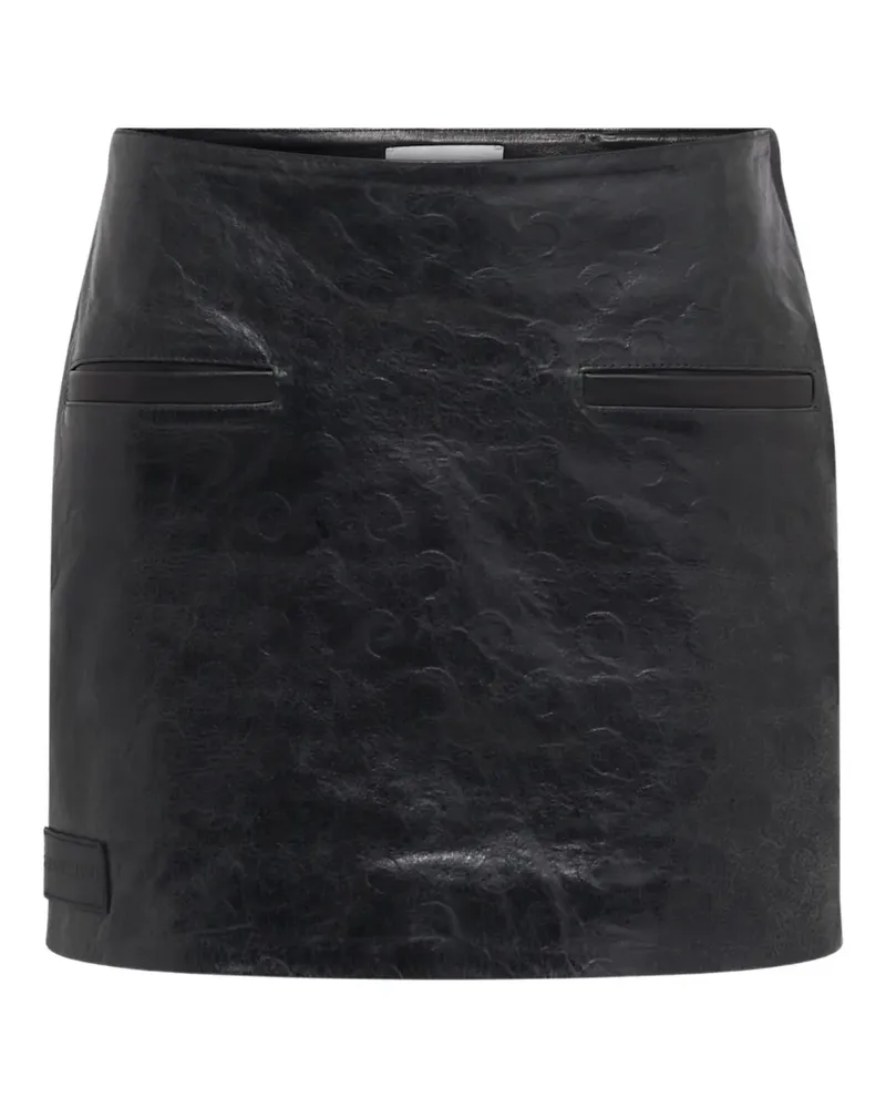 Marine Serre Lederrock mit Glanzoptik - Schwarz Schwarz