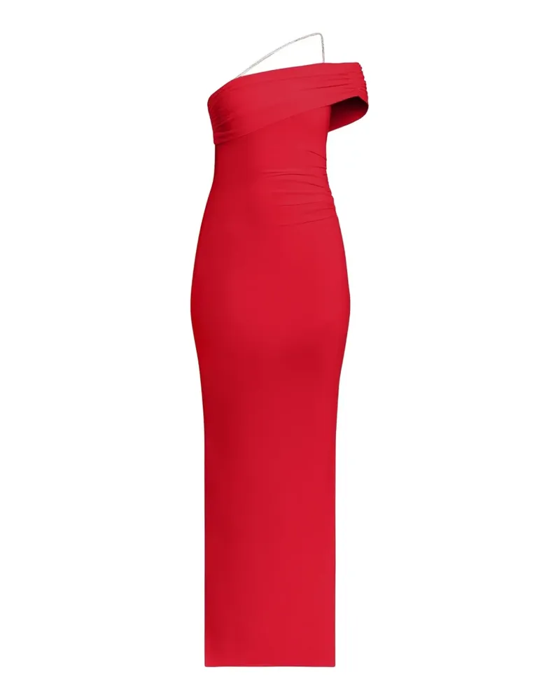 Hervé Léger Olivia asymmetric-neck maxi dress - Rot Rot