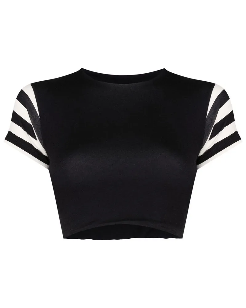 Gloria Coelho Cropped-T-Shirt mit Logo - Schwarz Schwarz