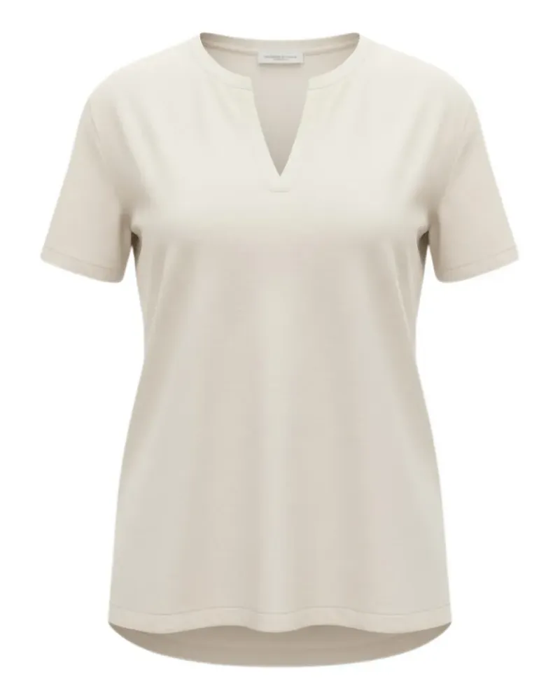 Roberto Collina split-neck short-sleeve T-shirt - Nude Nude