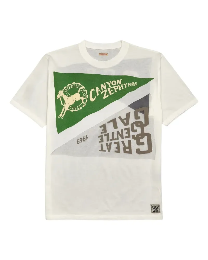 KAPITAL T-Shirt mit Logo - Weiß Weiß