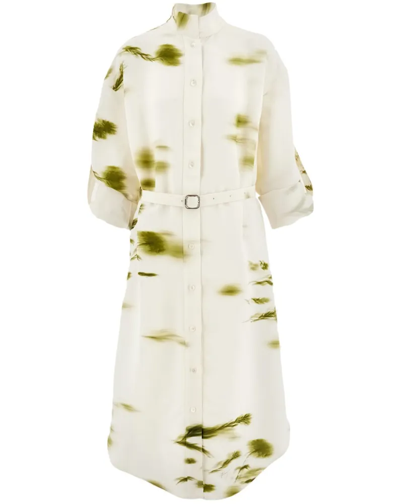 Ferragamo Hemdkleid mit Blossom-Print - Weiß Weiß