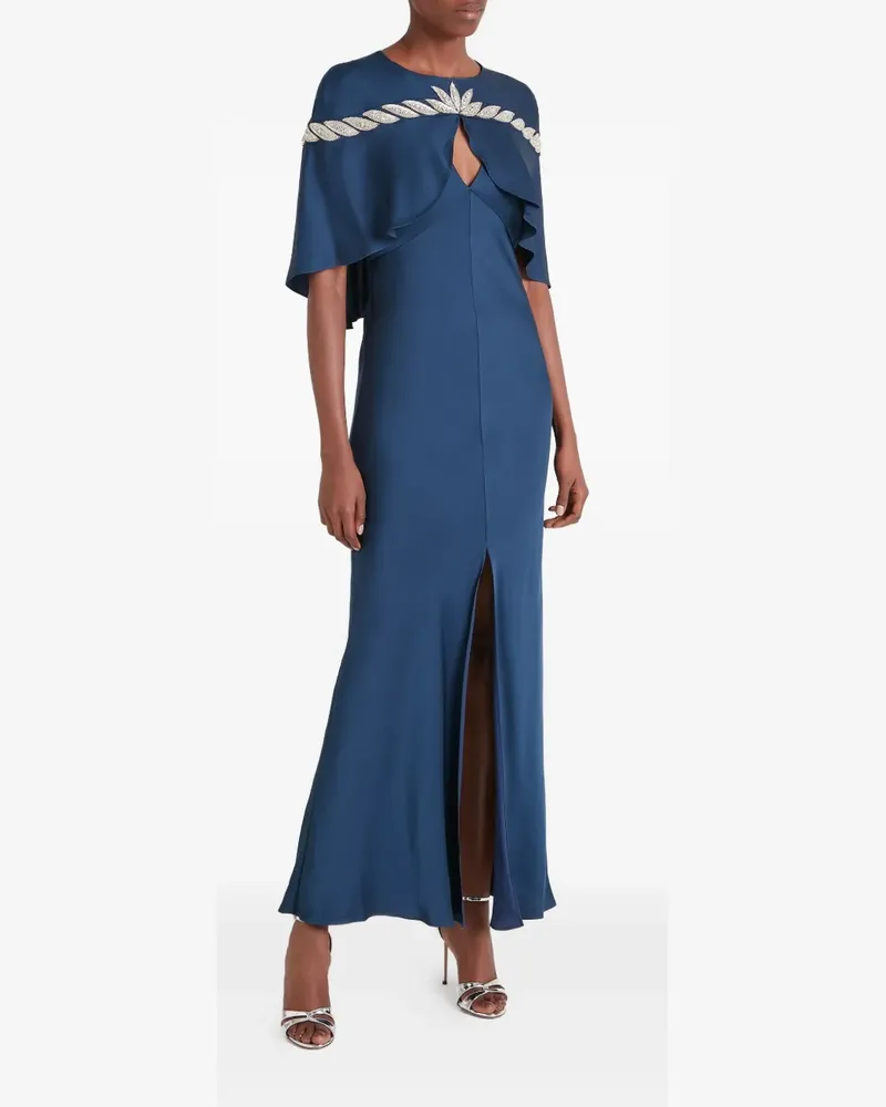 Temperley London Verziertes Vine Cape-Maxikleid - Blau Blau