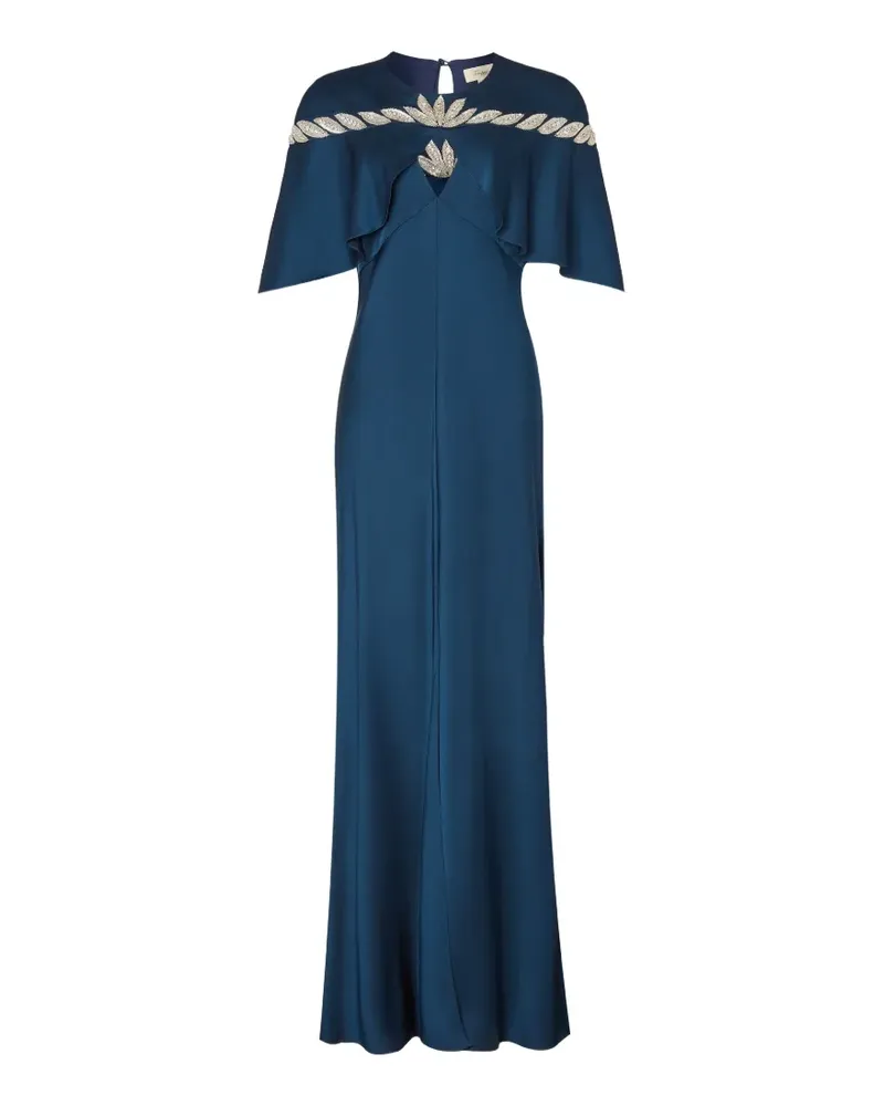 Temperley London Verziertes Vine Cape-Maxikleid - Blau Blau