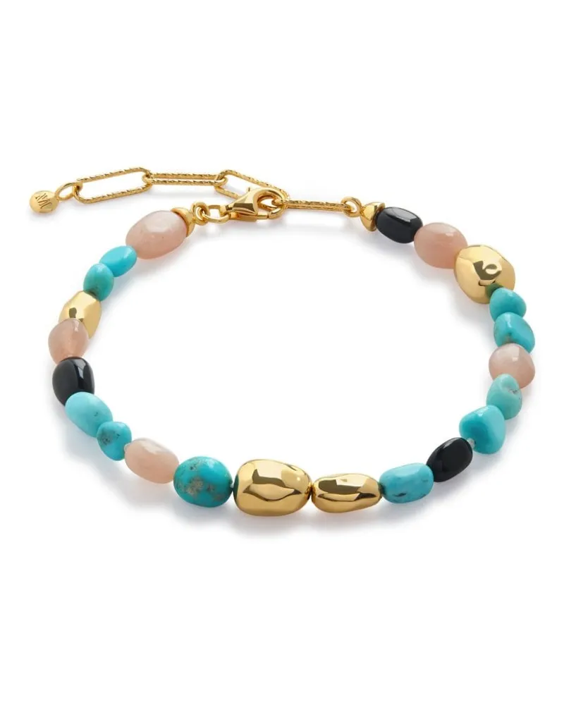 Monica Vinader Rio Multi Gemstone Perlenarmband Blau