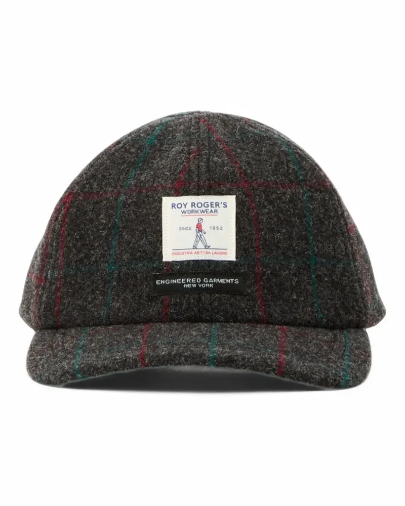 Engineered Garments check-pattern wool cap - Braun Braun