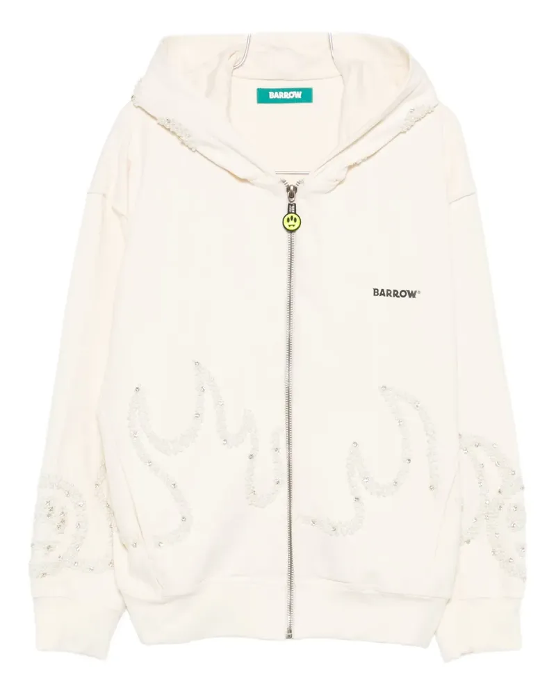 BARROW embellished zip-up hoodie - Weiß Weiß