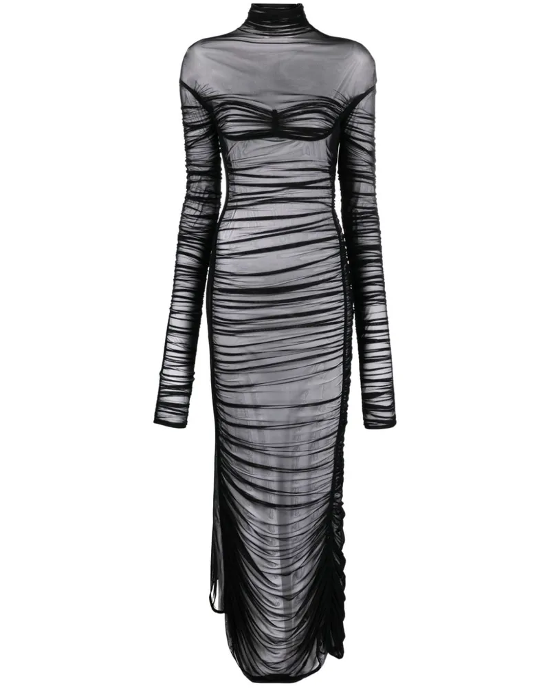 Thierry Mugler Transparentes Maxikleid Schwarz