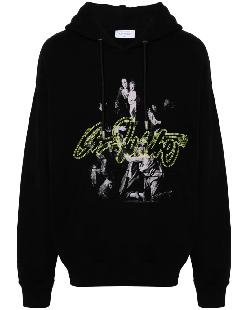 OFF-WHITE Script Mary Hoodie - Schwarz Schwarz