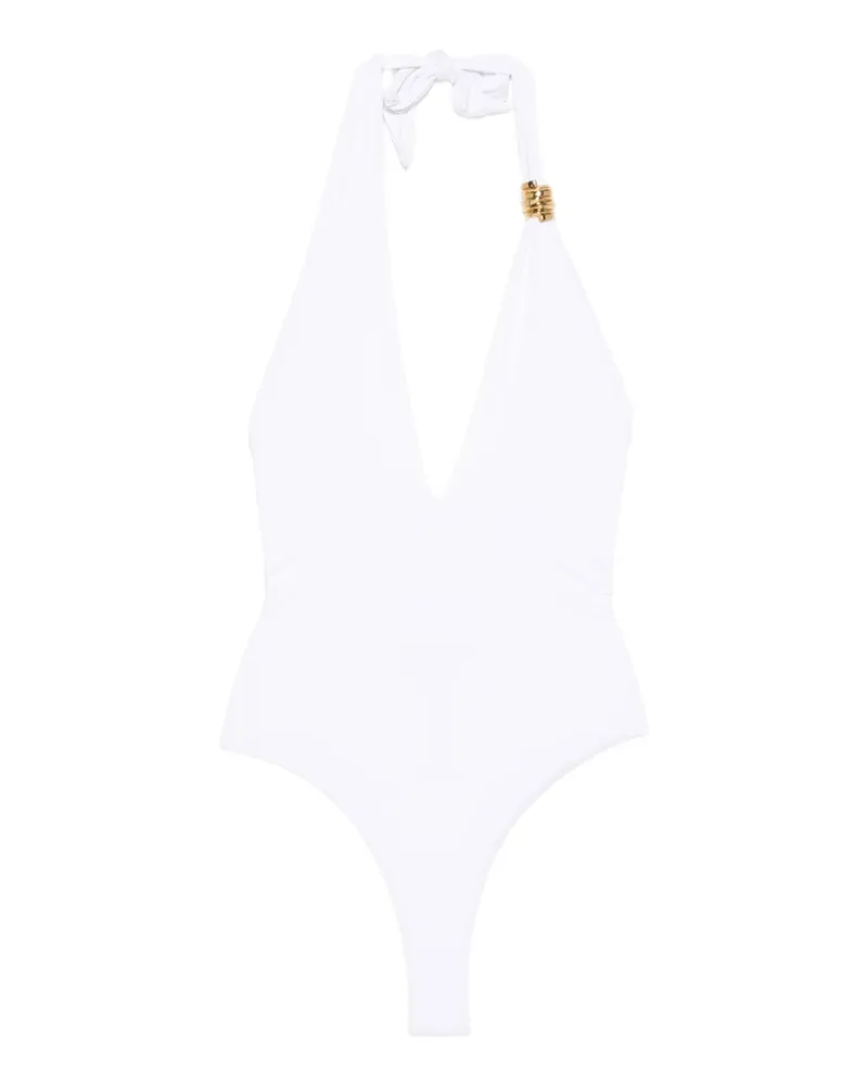 Elisabetta Franchi Badeanzug mit Neckholder - Weiß Weiß