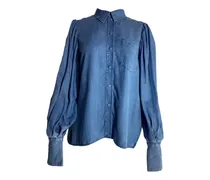 Hemd mit Bischofsärmeln - Blau