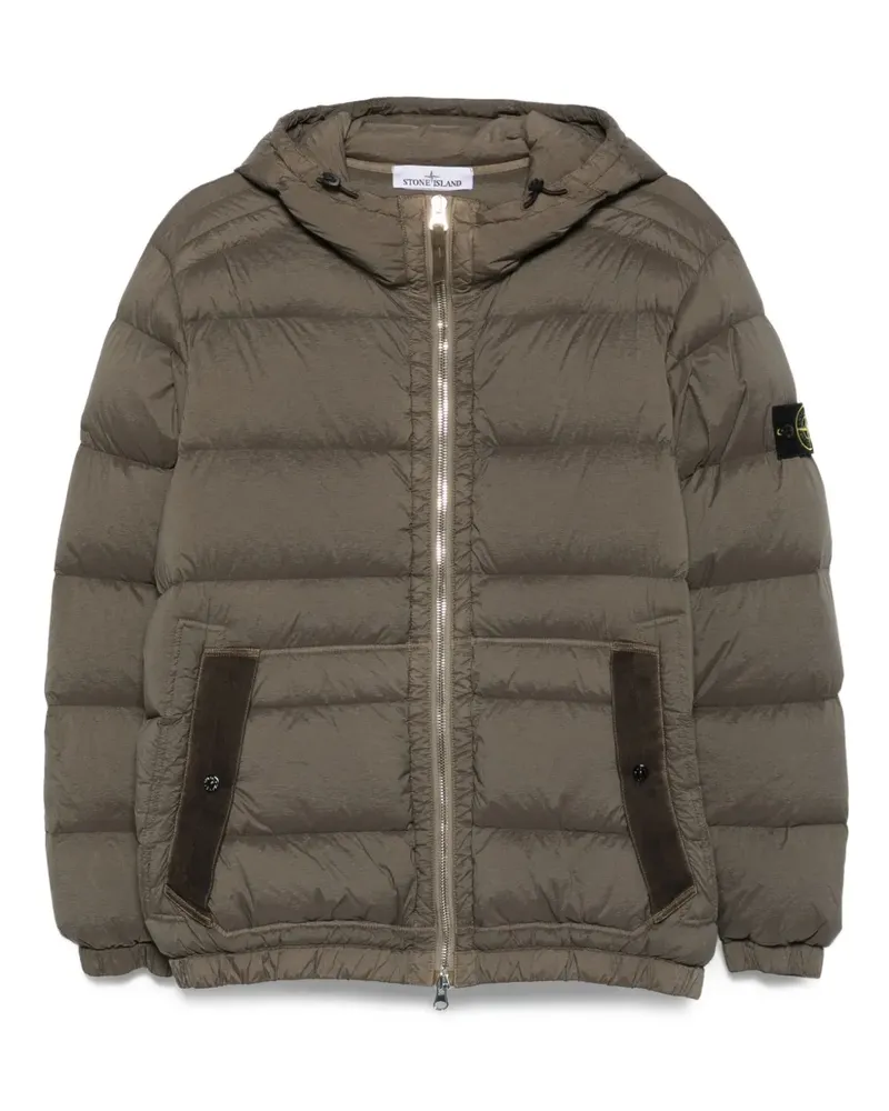 Stone Island Gefütterte Kapuzenjacke - Grün Grün