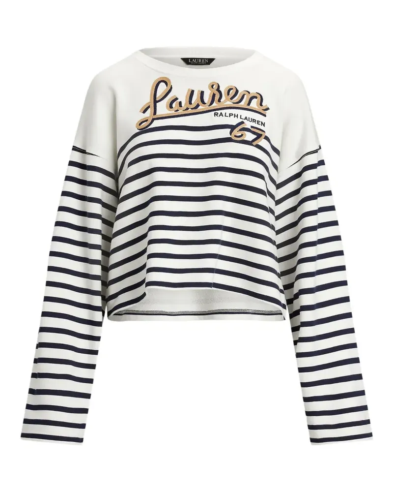 Ralph Lauren striped logo-embroidered top - Weiß Weiß