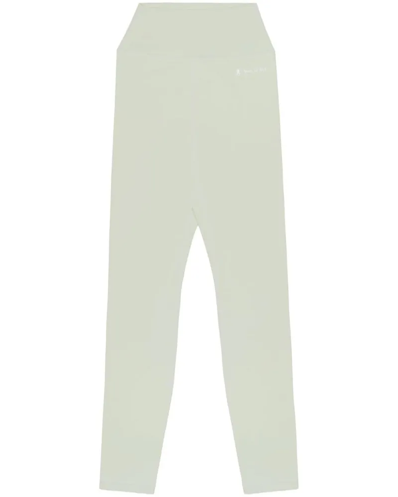 SPORTY & RICH Runner Script Leggings mit Logo-Print - Grün Grün