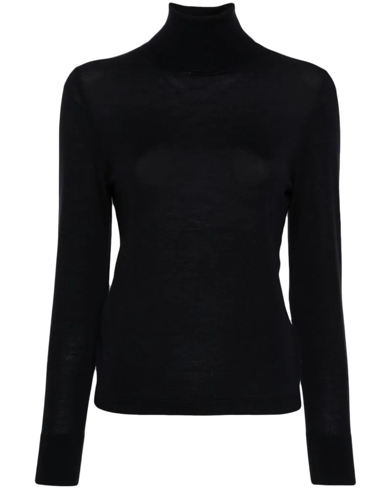 ALLUDE Rollkragenpullover aus Schurwolle - Schwarz Schwarz