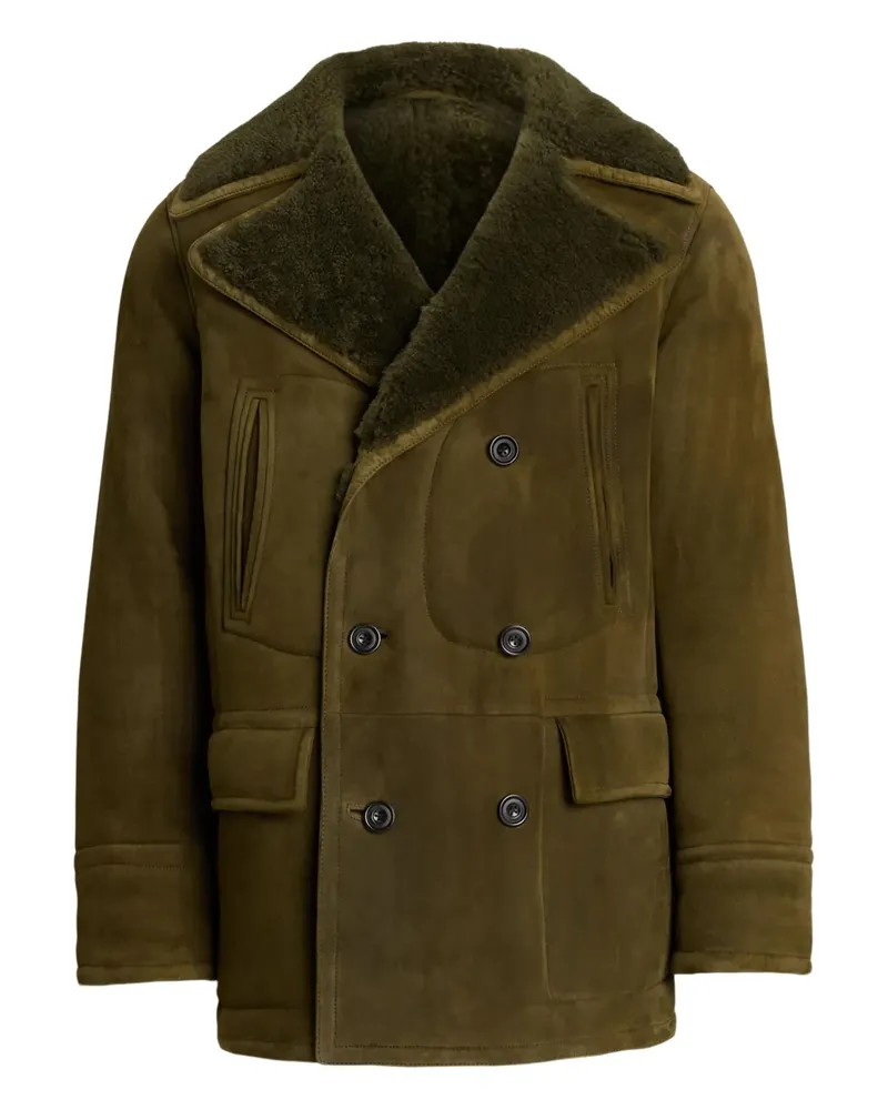 Ralph Lauren Doppelreihiger Mantel mit Shearling-Futter - Grün Grün
