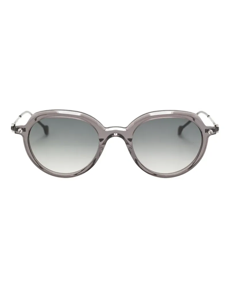 Yohji Yamamoto Sonnenbrille mit rundem Gestell - Grau Grau