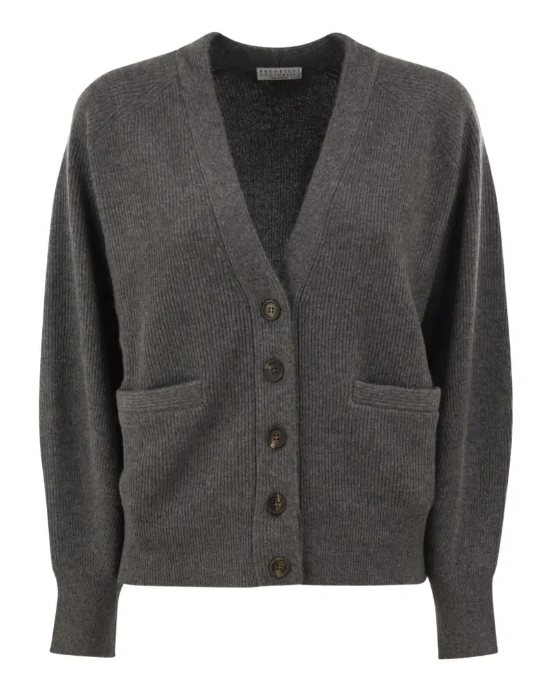 Brunello Cucinelli Gerippter Cardigan aus Kaschmir - Grau Grau