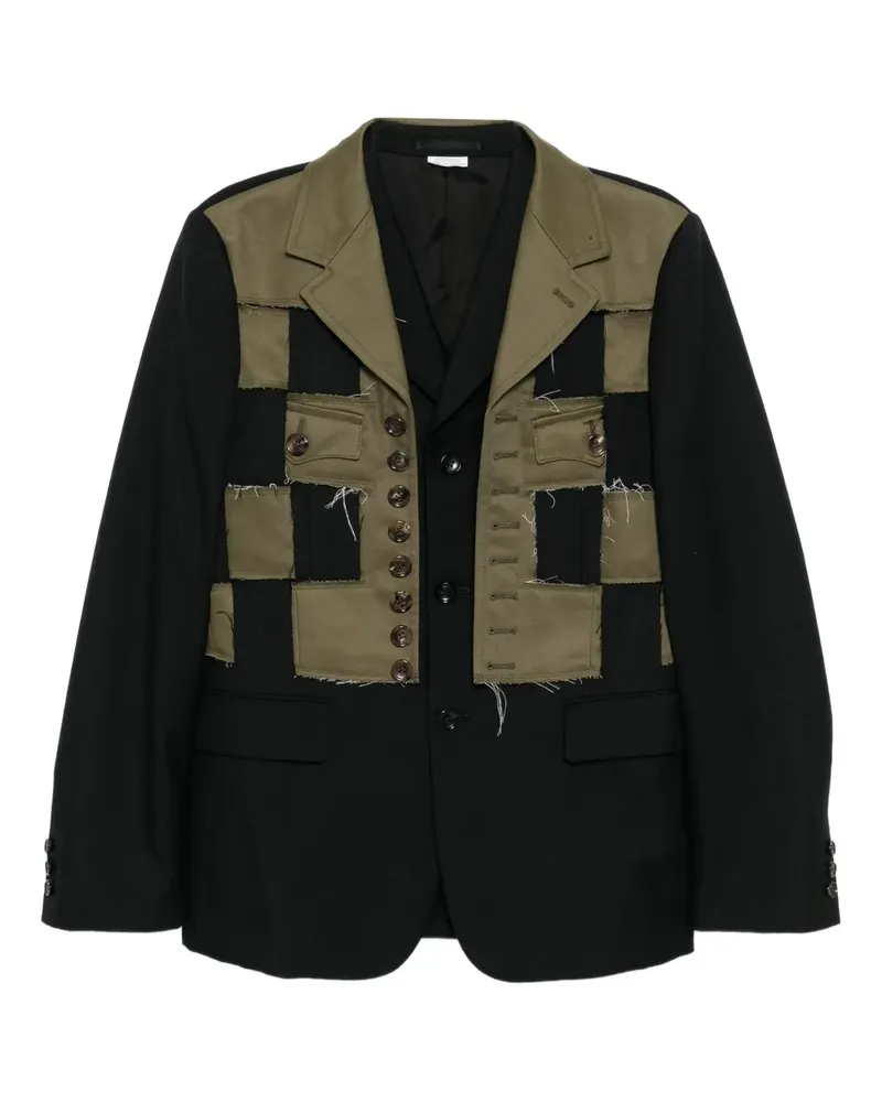 Comme des Garçons Sakko im Patchwork-Design - Schwarz Schwarz
