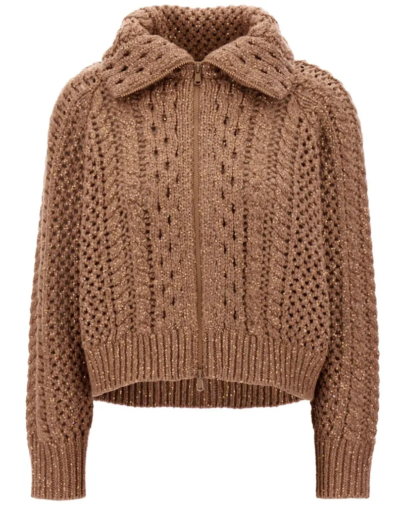 Brunello Cucinelli Klassischer Strickmantel - Braun Braun