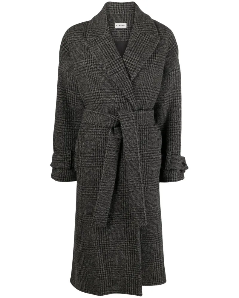 P.A.R.O.S.H. Karierter Trenchcoat mit Gürtel - Grau Grau