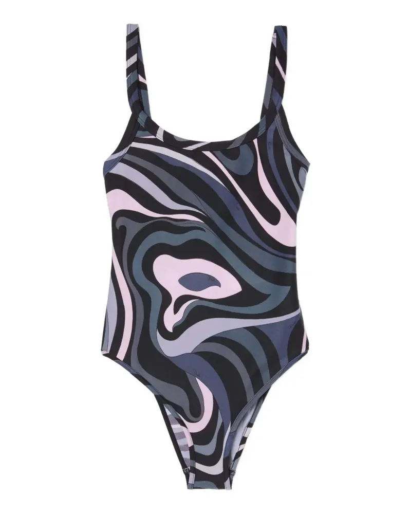 Emilio Pucci Marmo Badeanzug mit eckigem Ausschnitt - Schwarz Schwarz