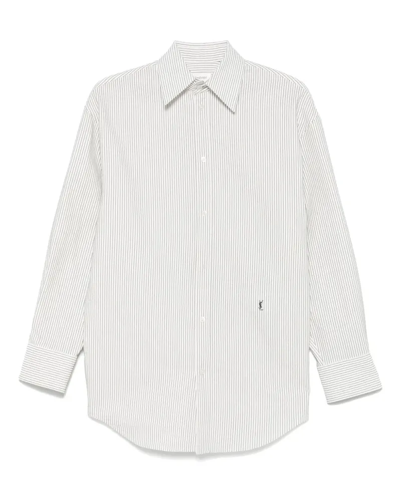 Saint Laurent Gestreiftes Hemd - Weiß Weiß