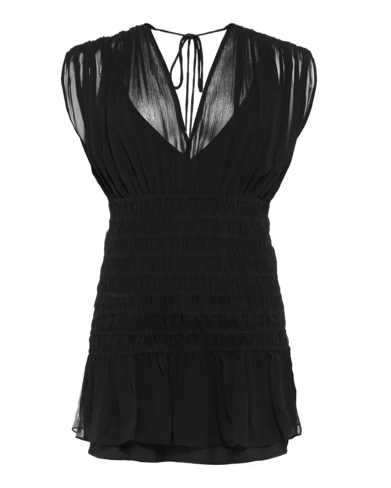 Eres Gesmoktes Maxikleid - Schwarz Schwarz