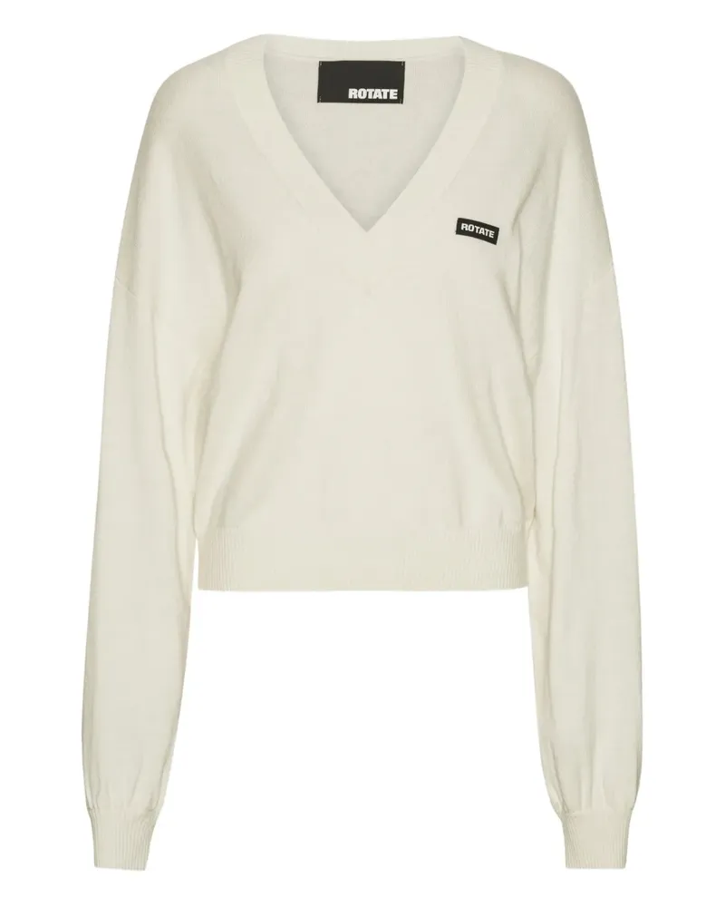 ROTATE Birger Christensen Pullover mit V-Ausschnitt - Weiß Weiß