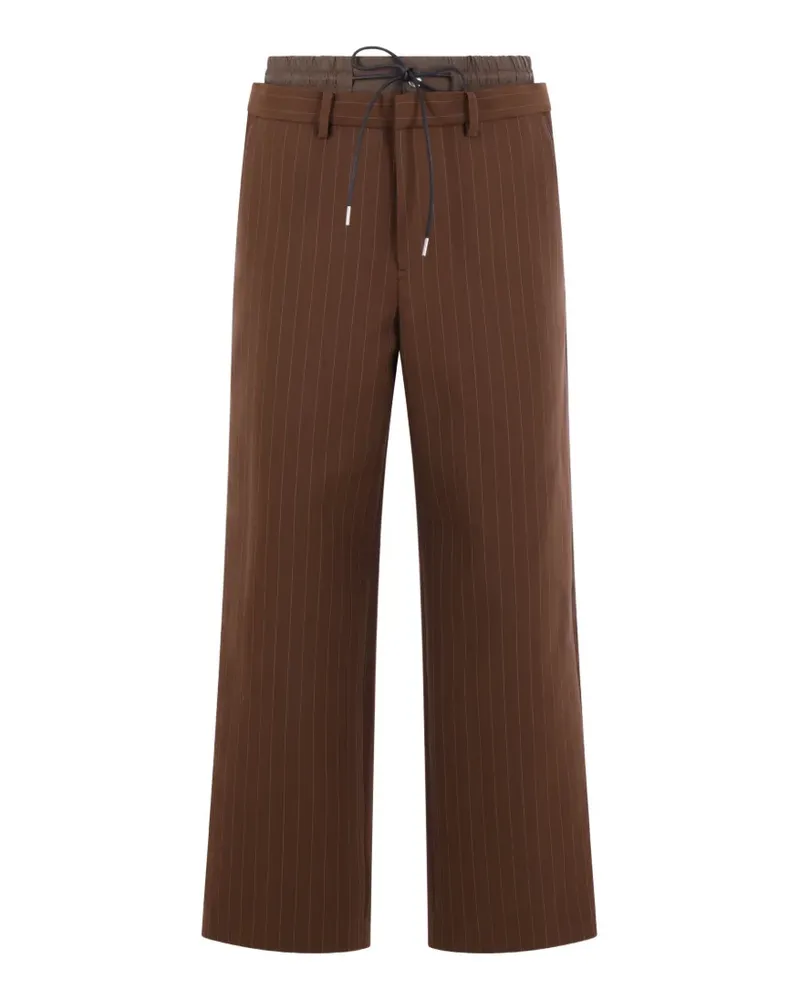 Sacai Hose mit Nadelstreifen - Braun Braun