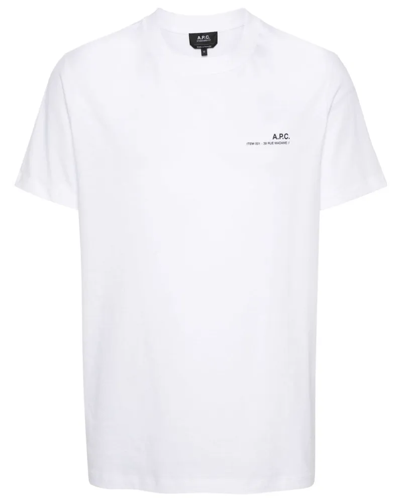 A.P.C. T-Shirt mit Logo-Print Weiß