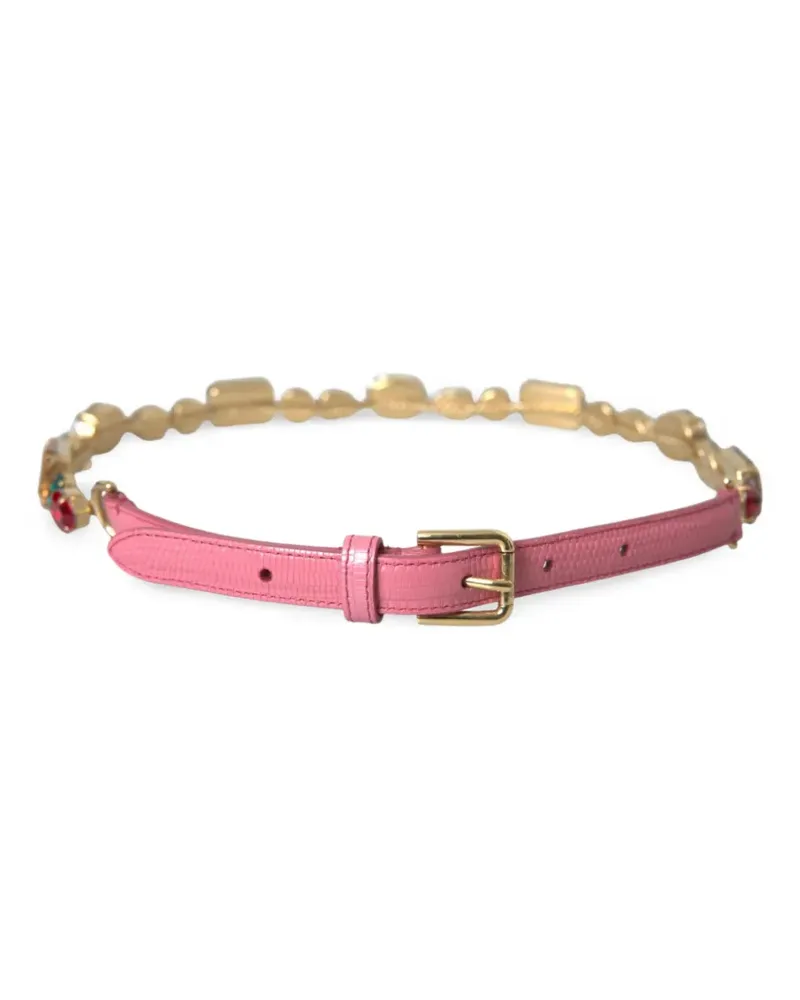 Dolce & Gabbana Gürtel mit Kristallen - Rosa Rosa