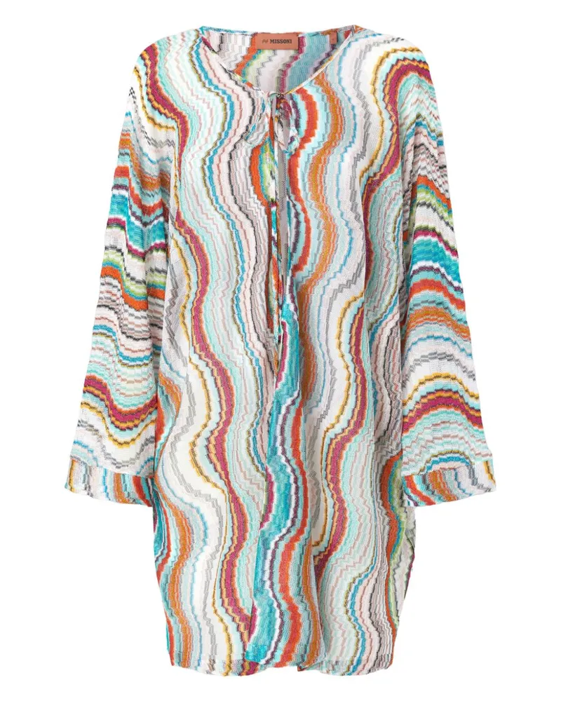Missoni Wave Lamé-Strandkleid - Weiß Weiß